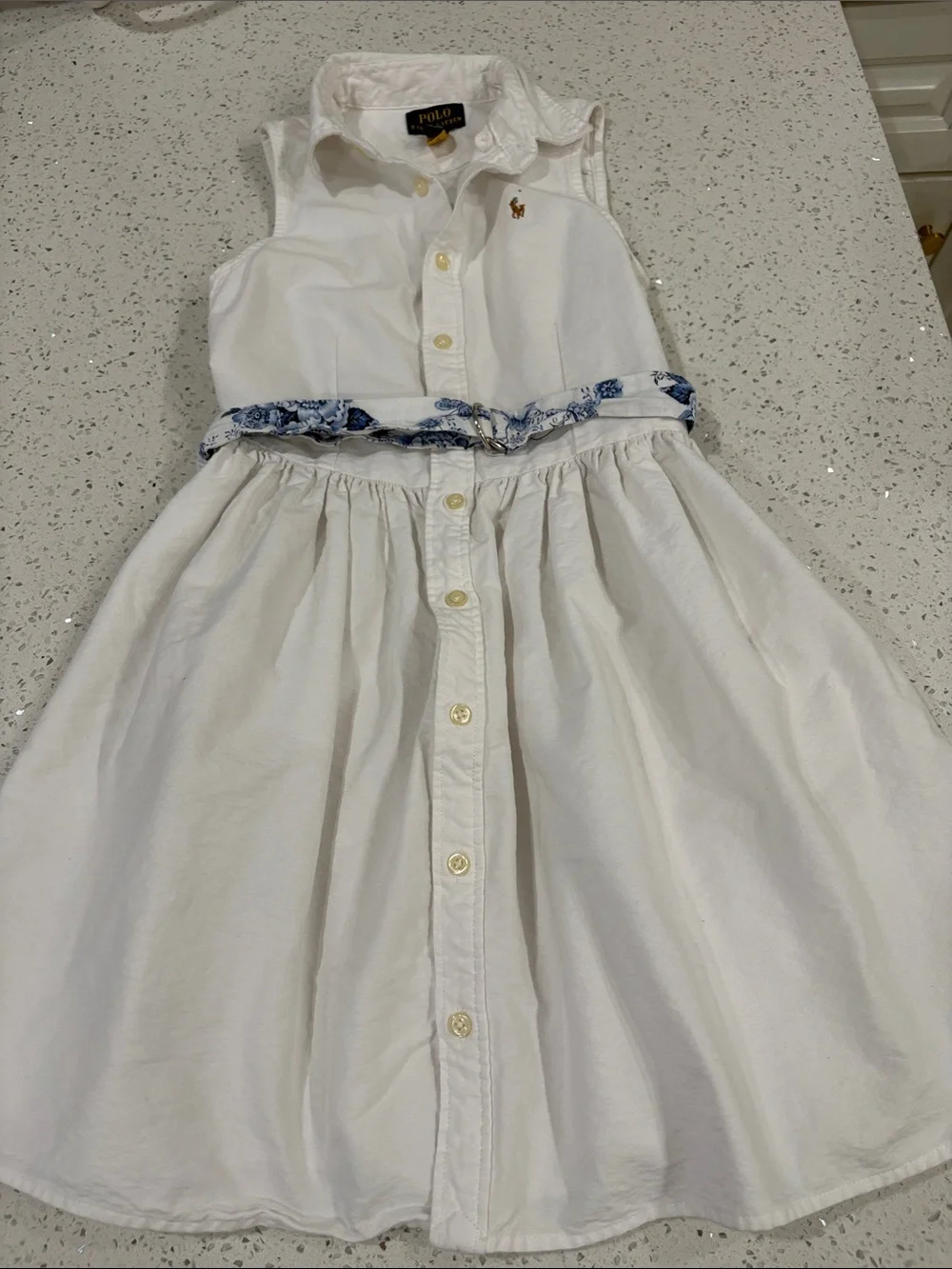 Ralph Lauren Girl's Floral-Belted Shirt Dress